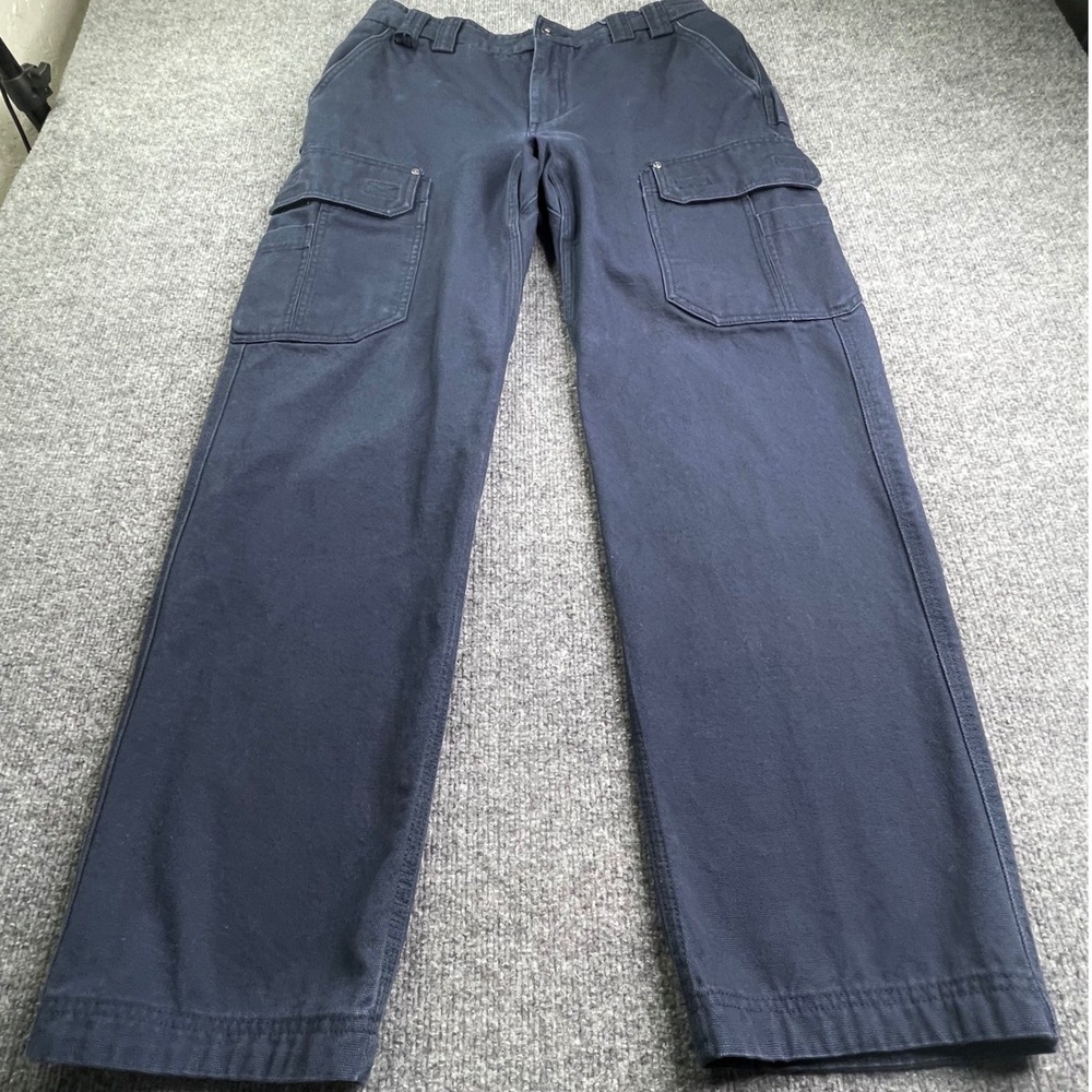 Duluth Trading Co Cargo Pants Mens 34x32 Navy Blue Fire Hose Cotton Workwear